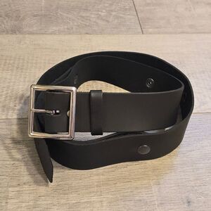 Saddle Black Genuine Leather Adjustable Snap Belt size 34-50